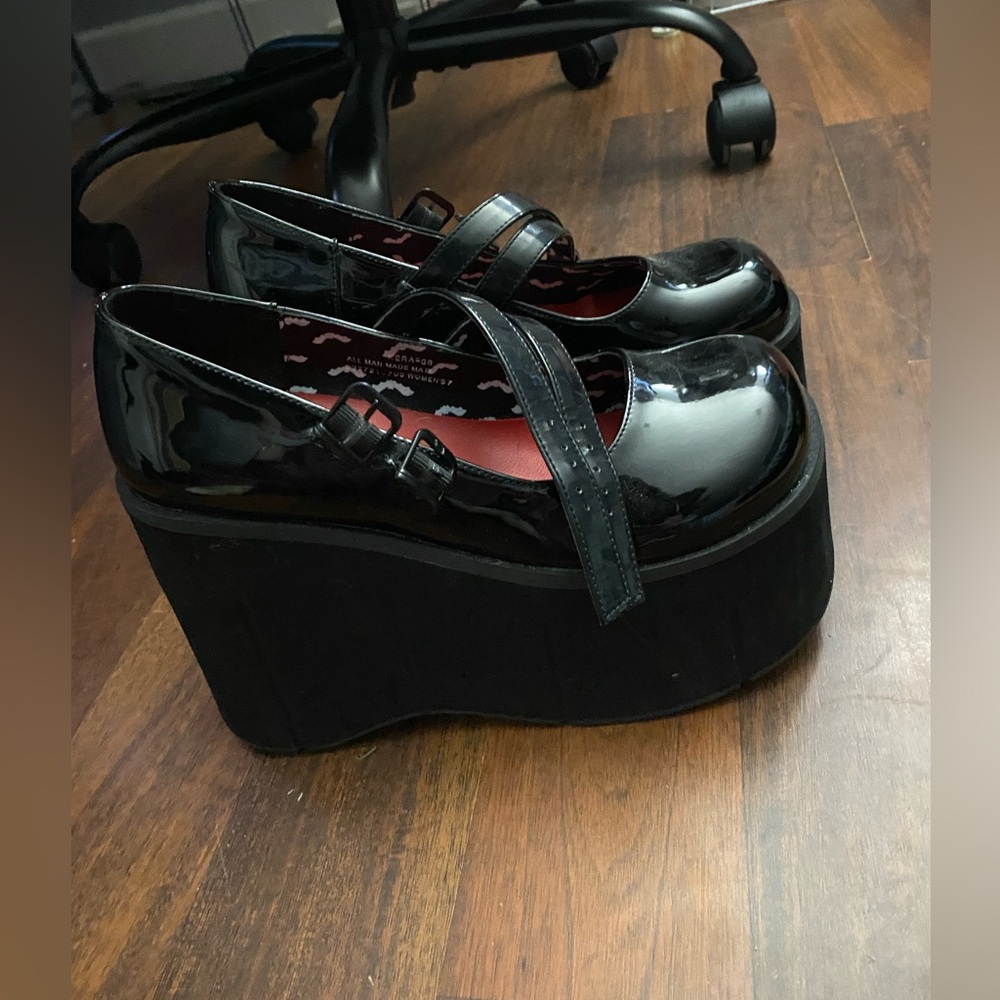Black demonia mary jane platforms